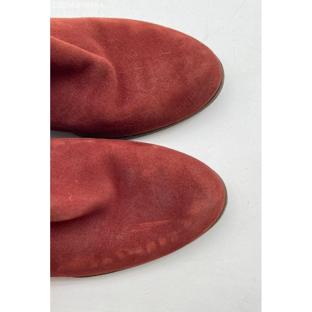 LUCKY BRAND Lahela Ankle Boots‎ in Red/Sable Suede - Size 8/38